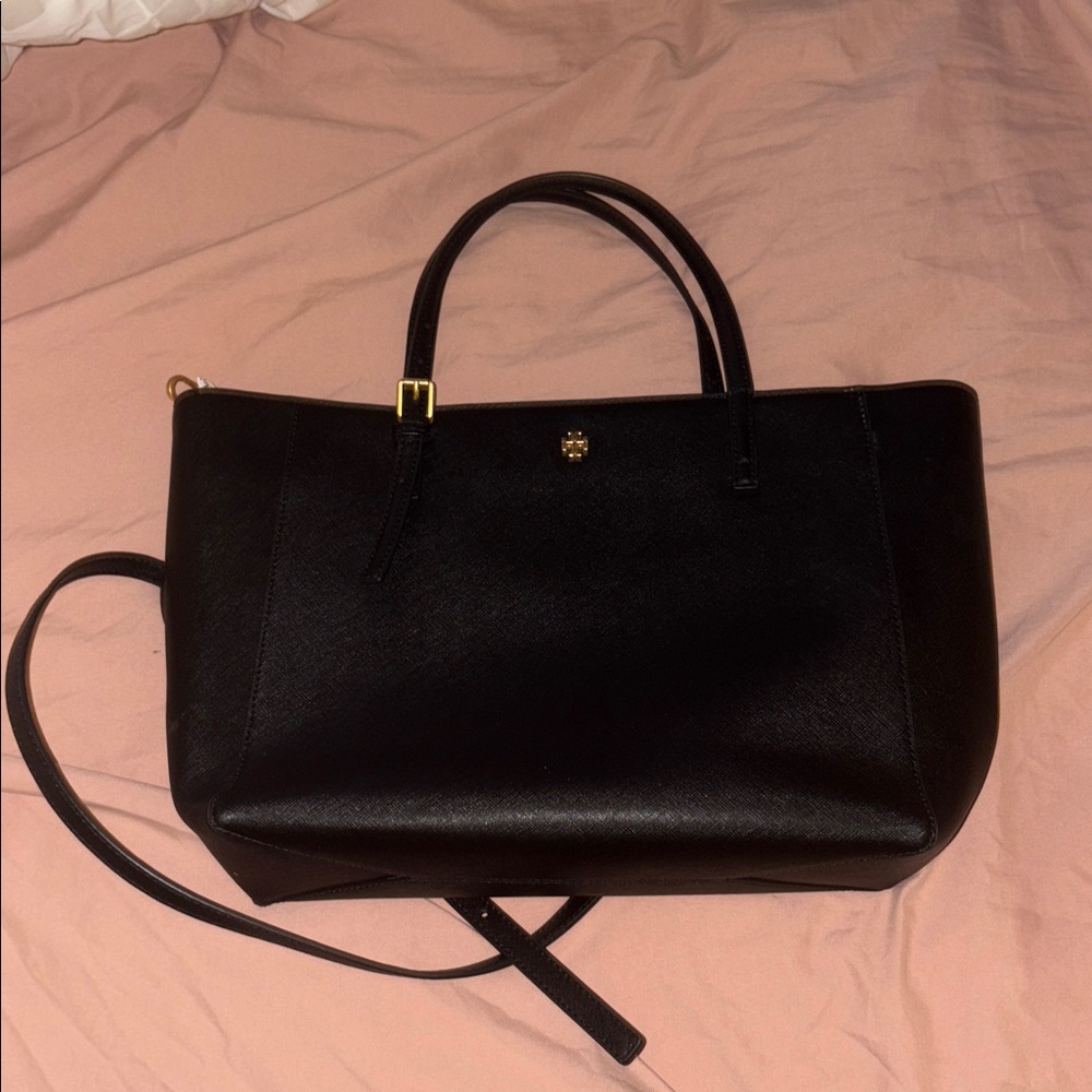 Black Leather Tori burch tote